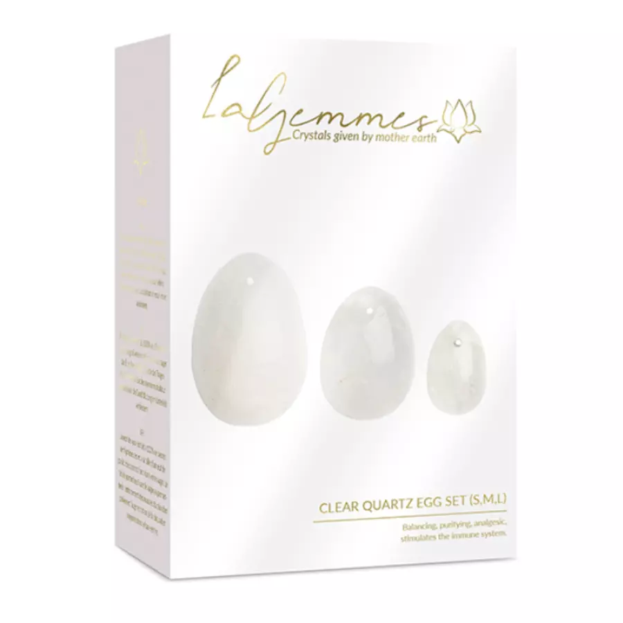 La Gemmes - Yoni Ei Set Clear Quartz Kegel Trainers (S/M/L) Toys for Her